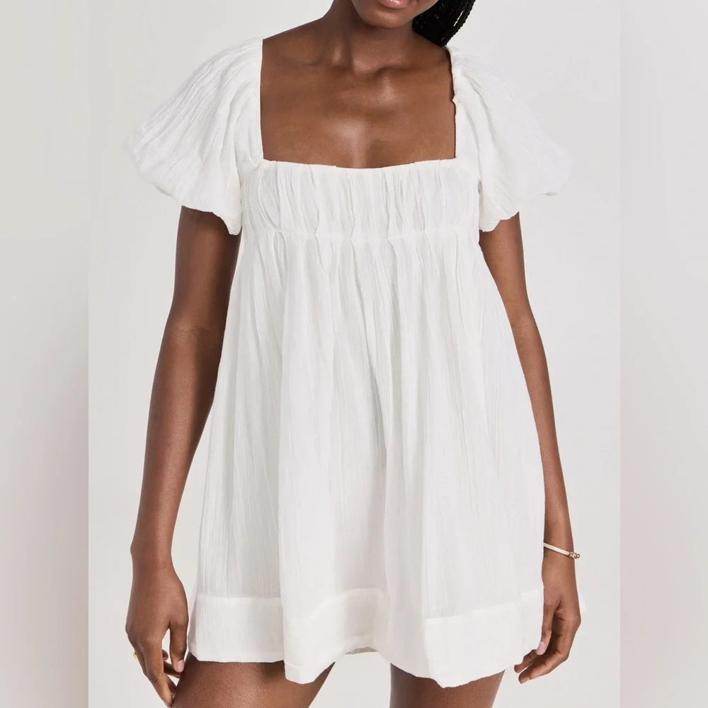 Free People Marina Mini Dress in White - Picture 1 of 3